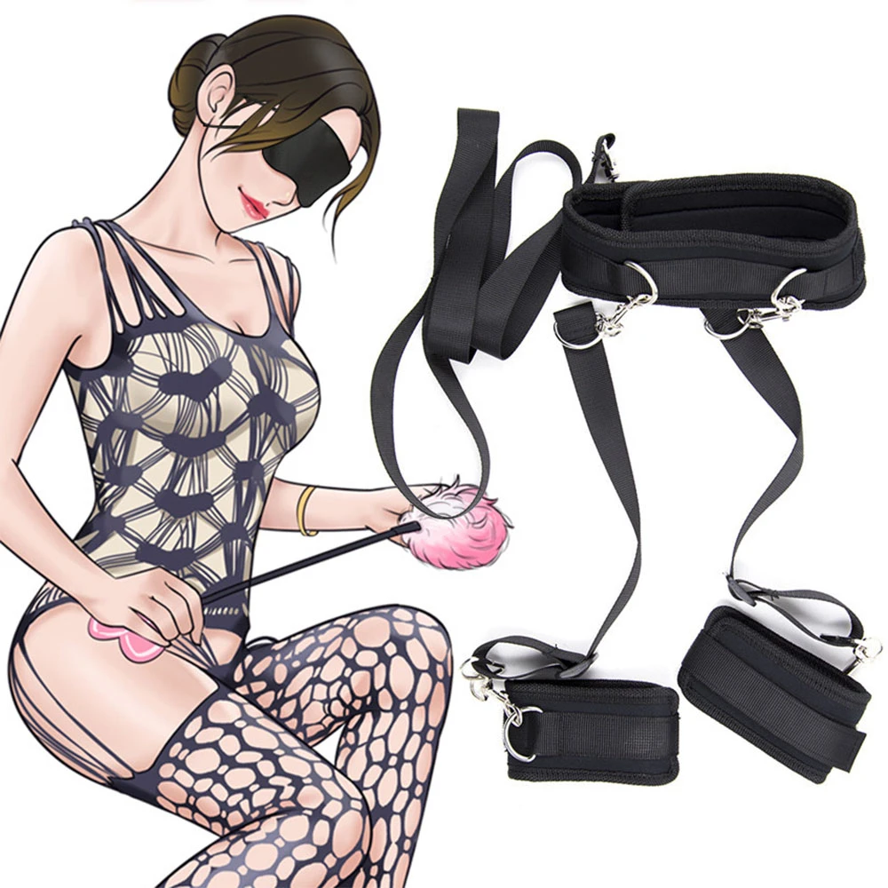 Нейлоновые наручники бондаж шейный воротник БДСМ портупея женское Фетиш