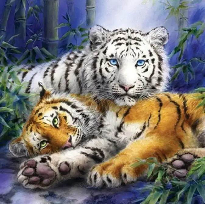 

Diamond Painting 5D Tiger Full Diamond Mosaic Animal Cross-Stitch Modern Cartoon Diamond Embroidery Home Resin Pictures