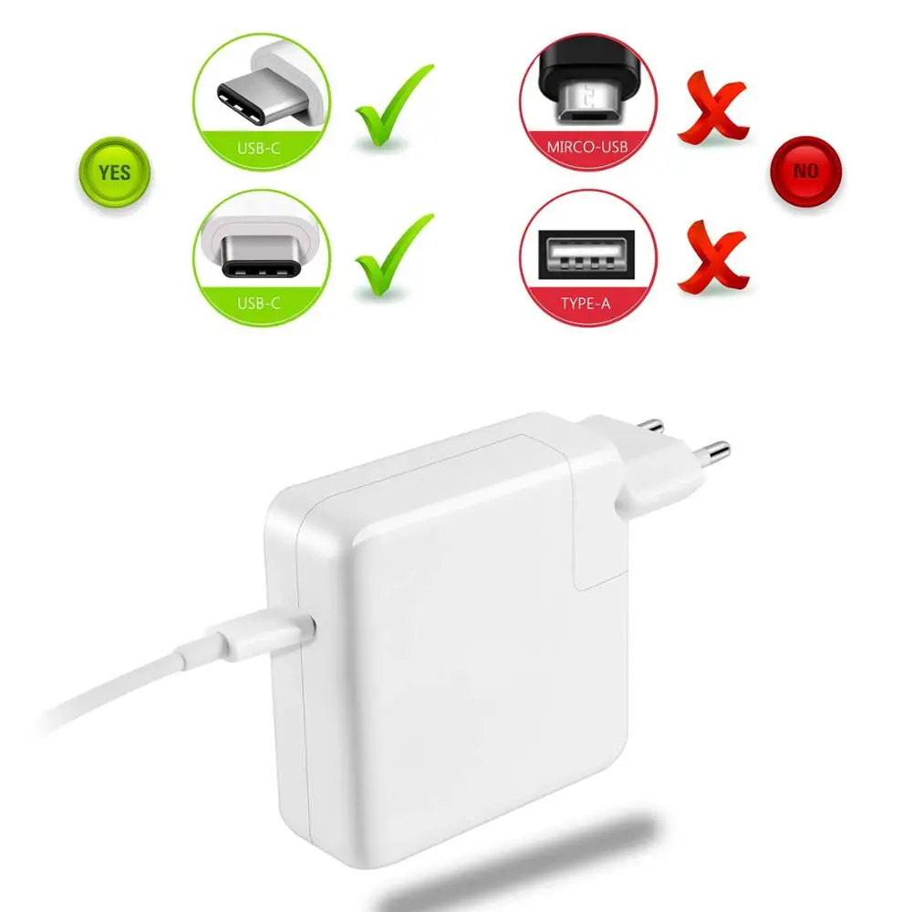 Адаптер питания 87 вт тип C подходит для MacBook Pro 15 дюймов 13 с Thunderbolt 3 (кабель в