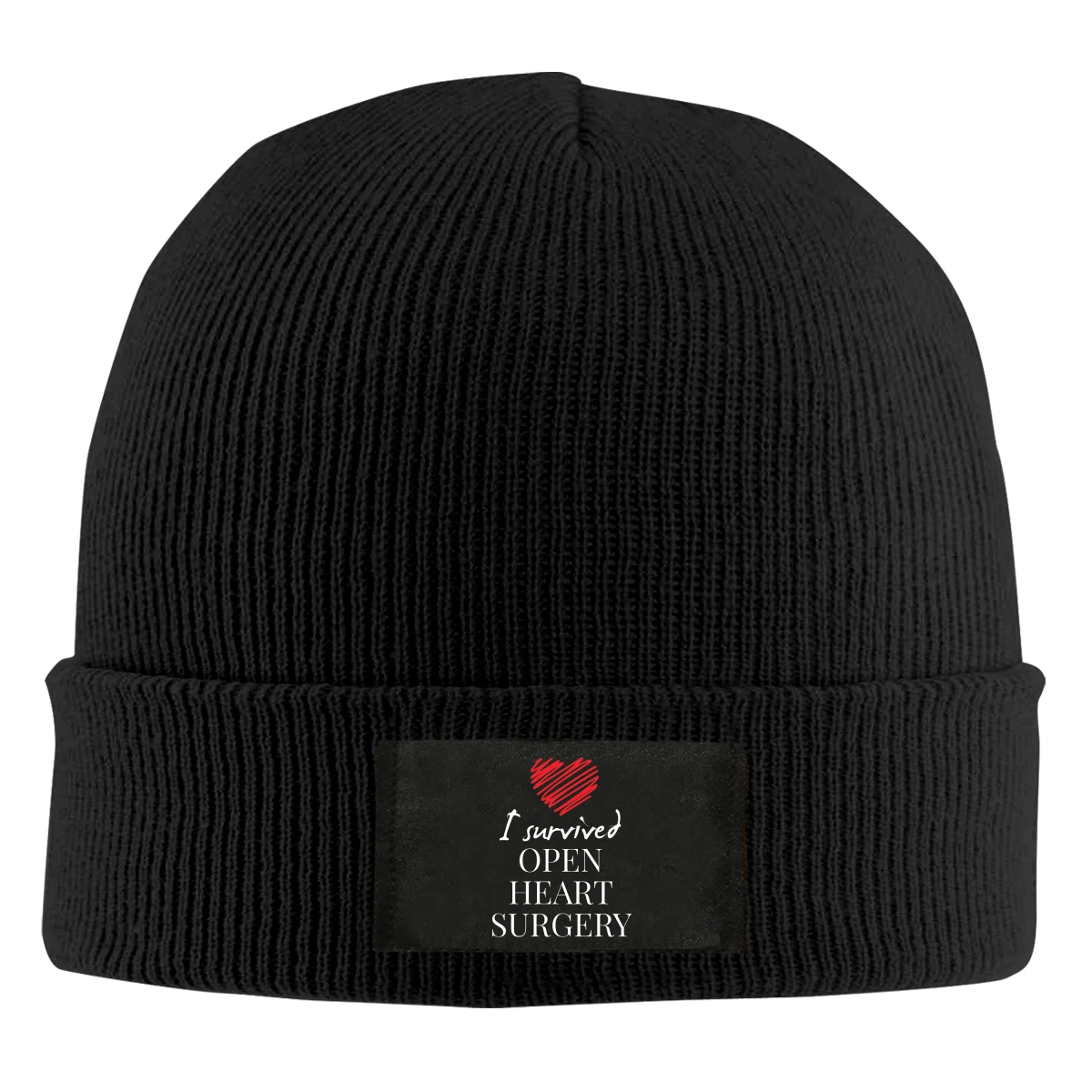 

I Survived Open Heart Surgery Beanie Hats For Men Women With Designs Winter Slouchy Knit Skull Cap