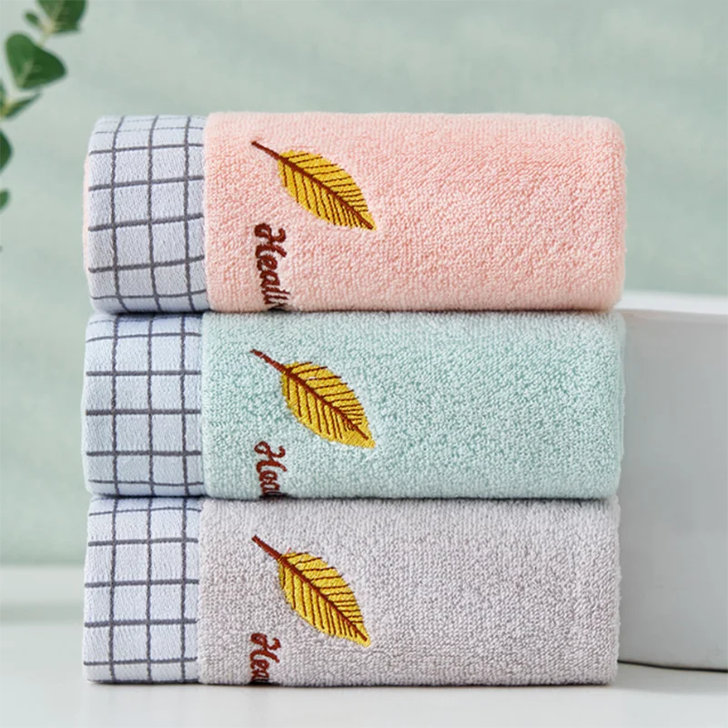 

Cotton Striped Washing Face Bath Towel for Adult Microfiber Towel Solid Color Soft Face Hand Shower Towel for Bathroom Washcloth