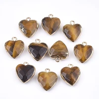 10pcs wholesale heart shape natural stone pendents charms for women trendy necklaces earrings jewelry making