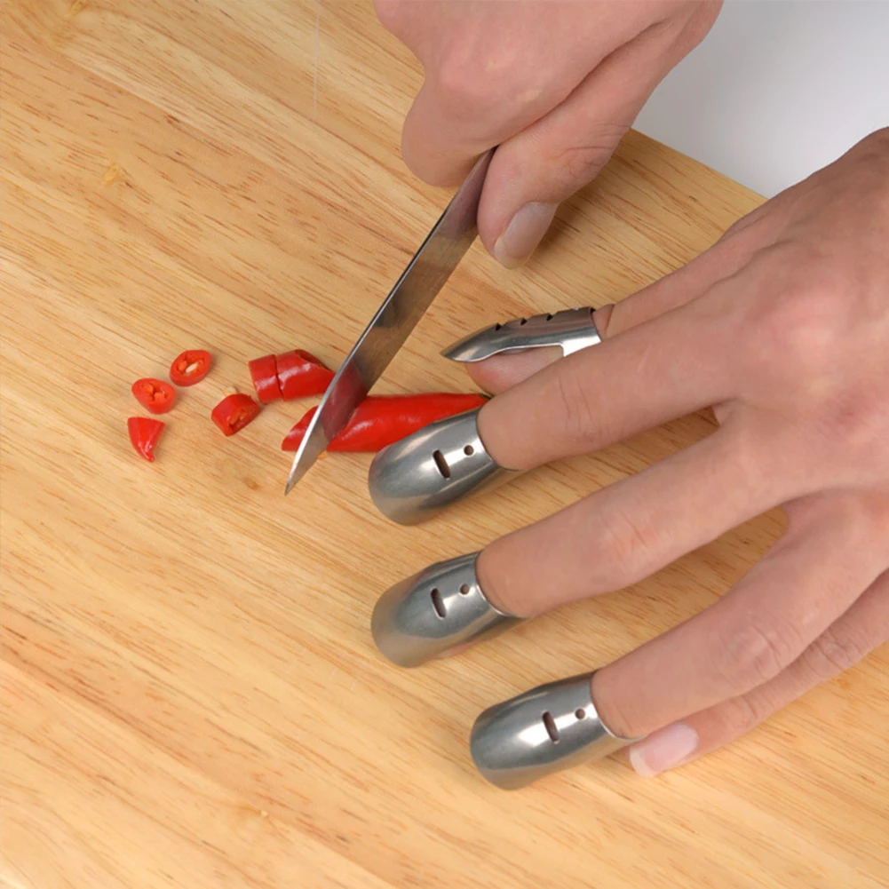 

Kitchen Knife Finger Protector 4-Piece Set of Hand Knife Cutting Guard Stainless Steel Kitchen Knives Cooking Supplies