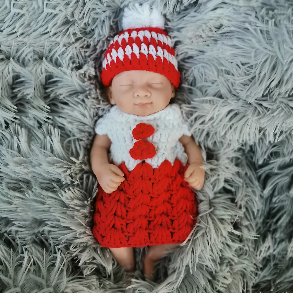 Boutique doll bebe reborn boneca Rare solid silicone baby 26cm soft real touch girl dolls toys gift | Игрушки и хобби