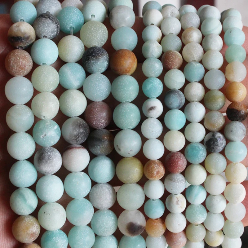 100% натуральный матовый камень морозный Амазонит круглые бусины 4681012 14 мм Diy для