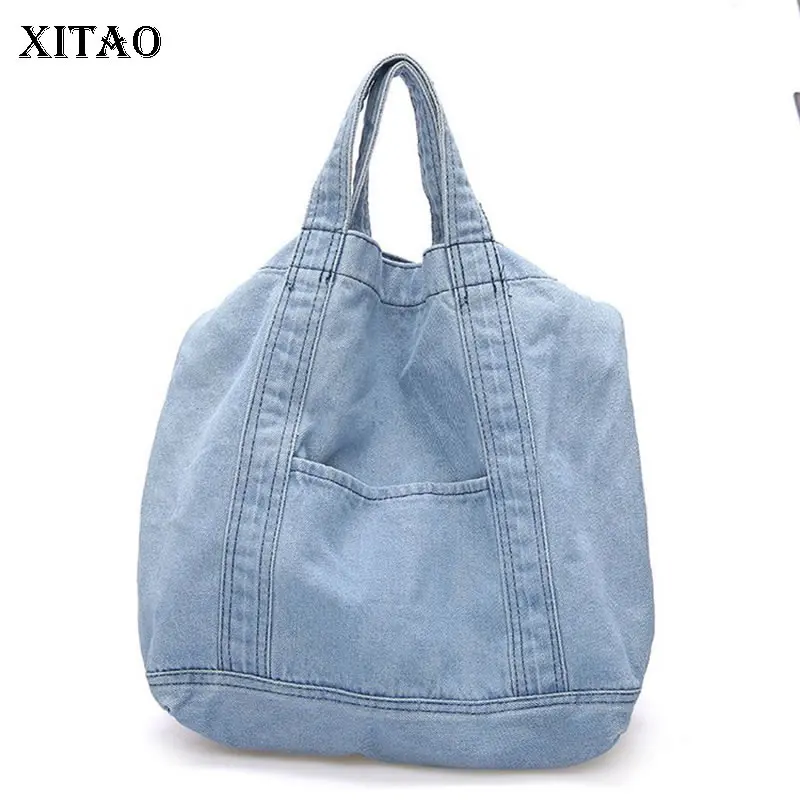 

Модная ВИНТАЖНАЯ ДЖИНСОВАЯ Сумка-тоут XITAO, новые вместительные женские сумки-мессенджеры на плечо, Повседневная универсальная дорожная сум...