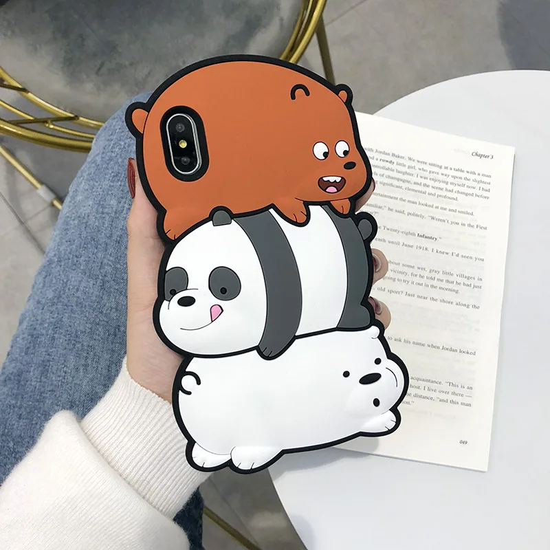 Gimfun мультяшный игровой Жидкий чехол для телефона Iphone 7 6 8 Plus Xr X Xs 11 Pro Max Блестящий Мягкий силиконовый резиновый чехол с медведем - Цвет: bear