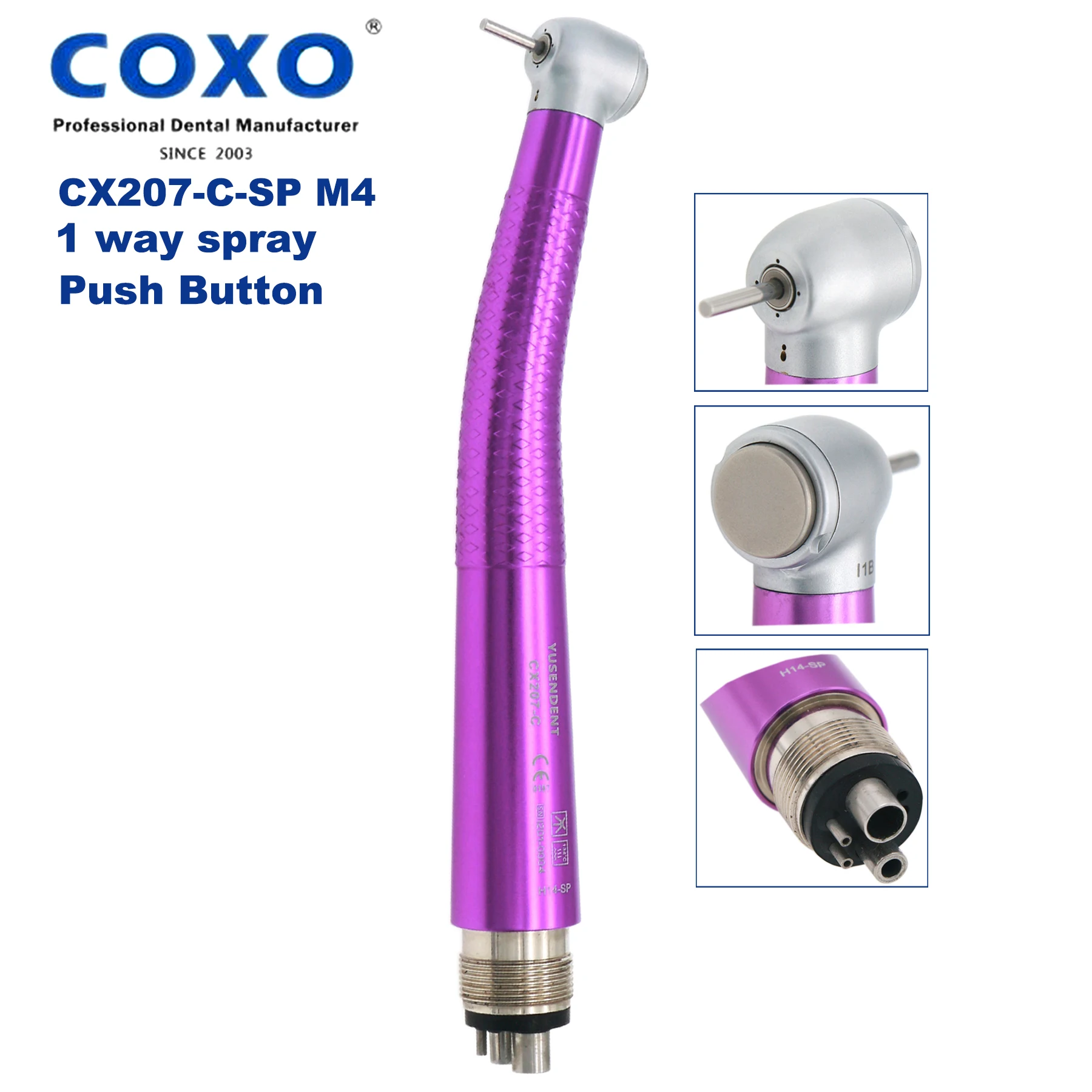 Высокоскоростной Стандартный наконечник турбины COXO YUSENDENT M4 4 отверстия