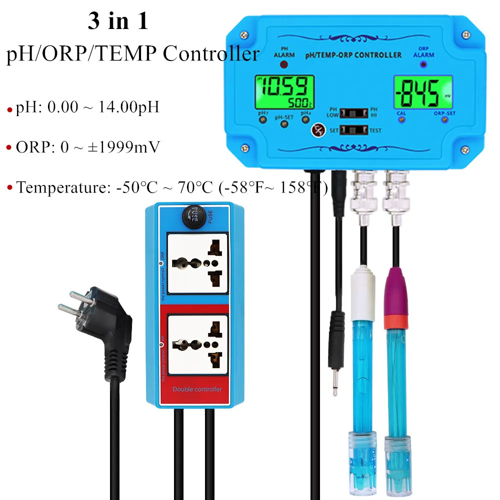 Новый профессиональный контроллер качества воды 3 in1pH/ORP/TEMP электрод BNC типа Probe PH
