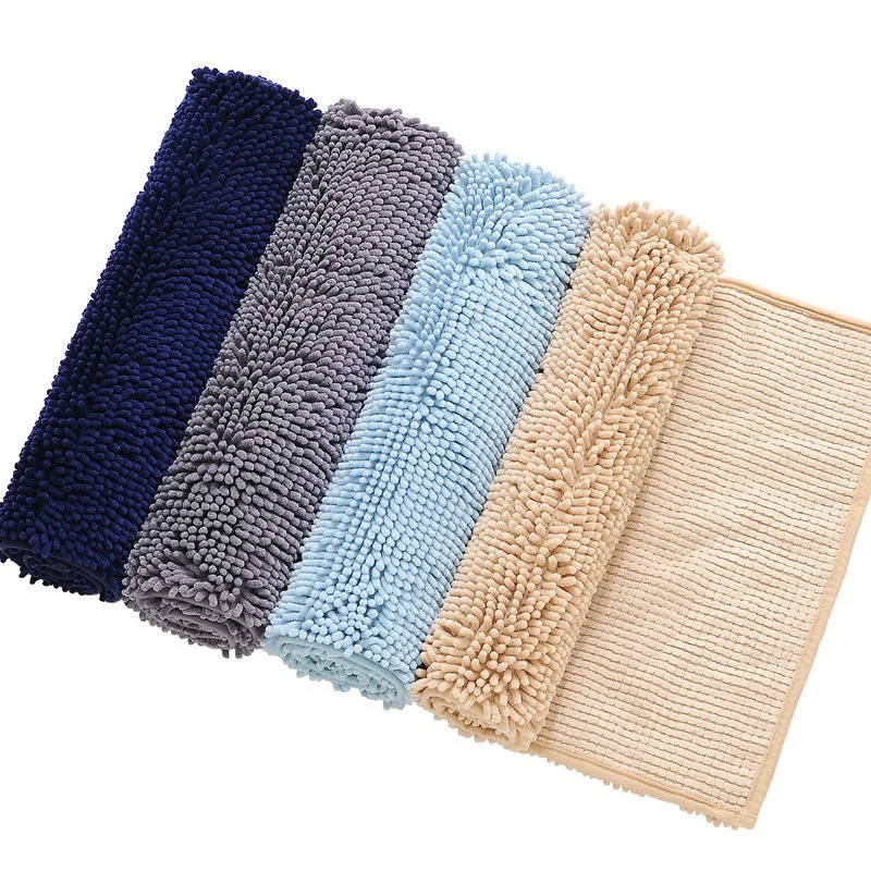 

3Pcs Bathroom Rug Set Non Slip Chenille Bath Rugs Washable Absorbent Plush Shaggy Bath Mats for Tub,Toilet,Shower