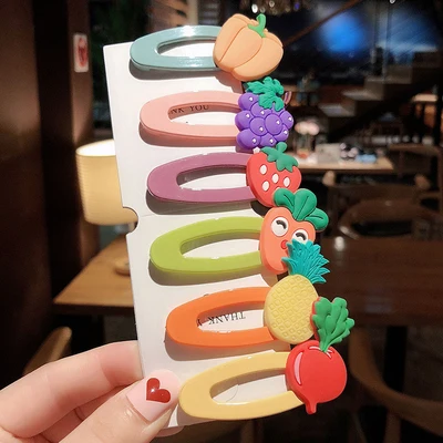 6 pcs fruit Новинка, 5-6 шт./компл., заколка для волос, заколка для прически, Аксессуары для красоты - Цвет: 6 pcs fruit