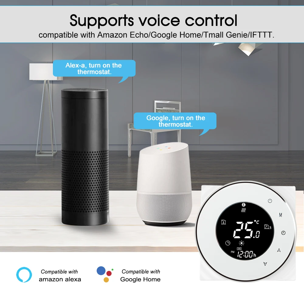 Water Heating Thermostat Smart WiFi Digital Temperature Controller Voice Control Compatible with Amazon Echo/Google Home/IFTTT |