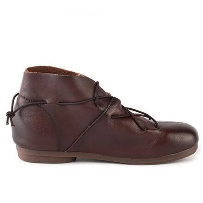 

New Autumn Top Soft Cowhide Full Genuine Leather Boots Ankle Boots Soft Sole Comfort Casual Flat Shoes Chelsea Boots Women Boots