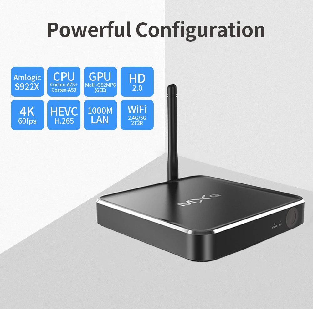 ТВ-приставка M12SX Amlogic S922X Smart Android 9.0 4 Гб DDR4 32 ГБ ROM 1000M LAN 2 4G 5G WiFi Bluetooth 4K HD
