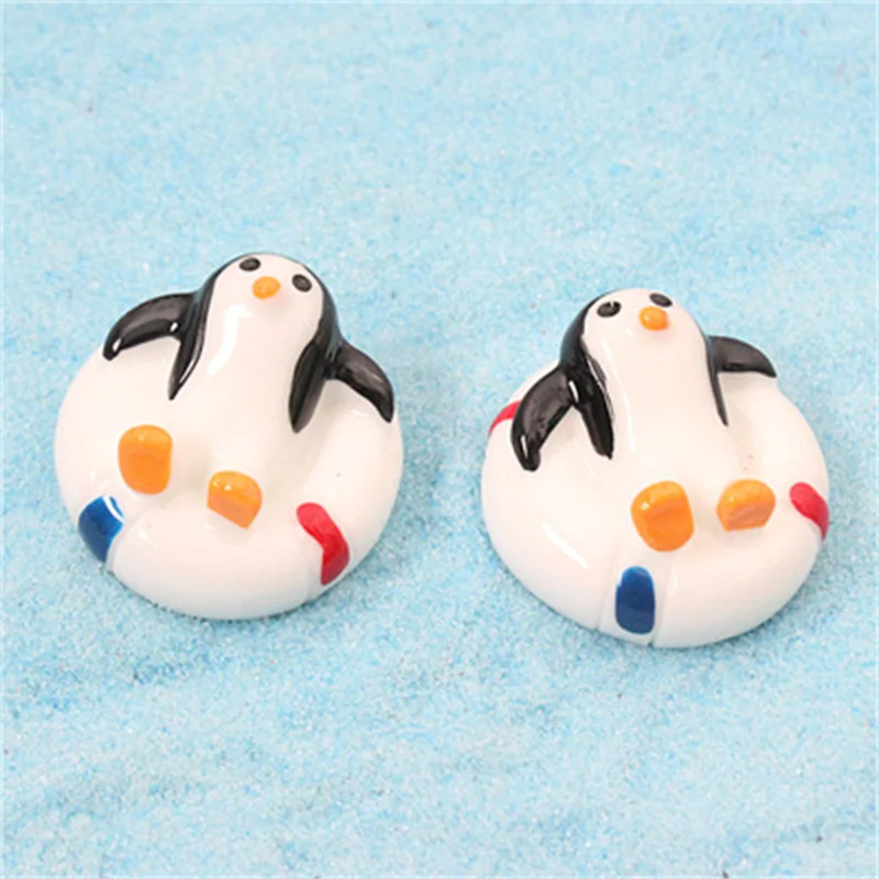 

Cartoon Animal Design Flatback Artificial Resin Cabochon Penguin Swin Ring