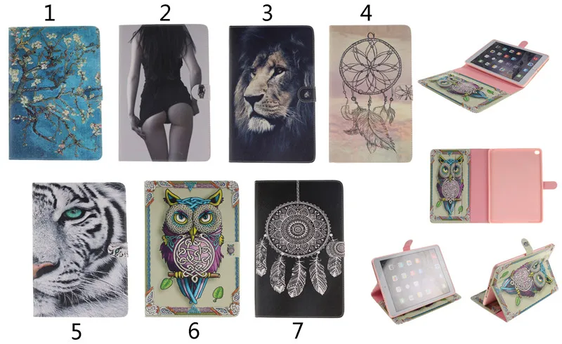 Чехол из искусственной кожи с рисунком девушки тигра Льва совы для iPad Mini 4 Кожаные