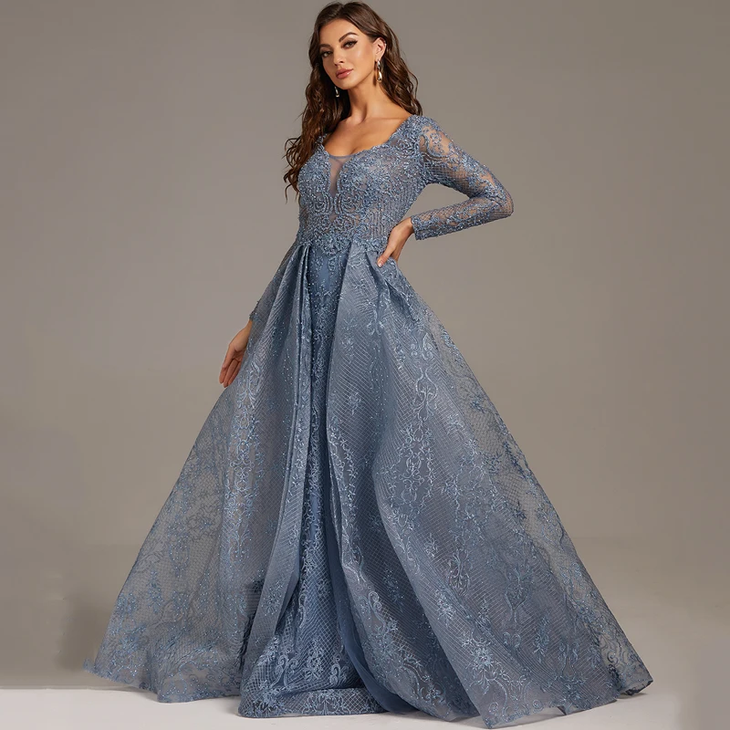 

Thinyfull сексуальные платья для выпускного вечера с круглым вырезом, женское кружевное черное коктейльное платье длиной до пола с юбкой-годе, ...