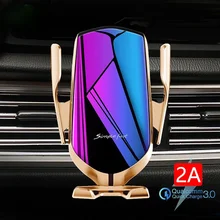 Automatic Clamping 10W Wireless Charger Car Phone Holder Smart Infrared Sensor Air Vent Mount Mobile Phone Stand Hold