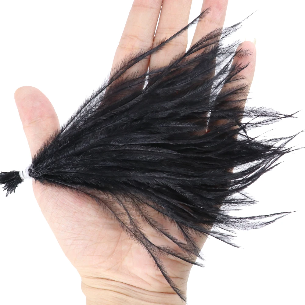 

100Pcs/Bundle Ostrich Feathers Filament String DIY Wedding Clothes Decoration Fashion Bag Accessory Fluffy Plumes Crafts 10-18CM