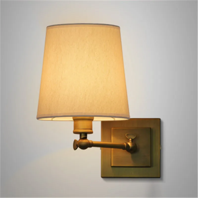 Европейский Креативный настенный светильник винтажный тканевый для спальни