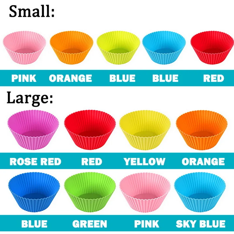 

12/10pcs/Set Silicone Cake Mold Round Shaped Muffin Cupcake Baking Molds Kitchen Cooking Bakeware Maker Cake Decorating Tools
