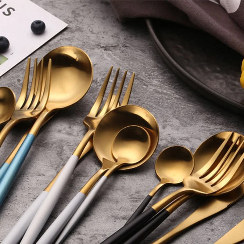 

4pcs Tableware Stainless Steel Dinnerware Flatware Fork Spoons Silverware