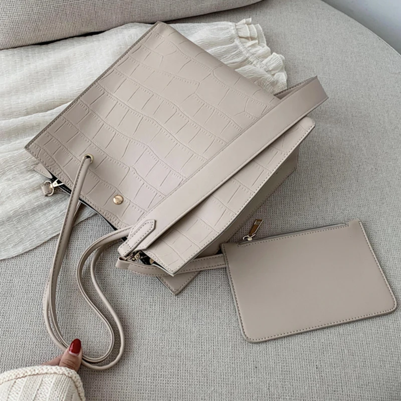 2 шт./компл. маленькие кожаные дизайнерские сумки через плечо с узором под камень