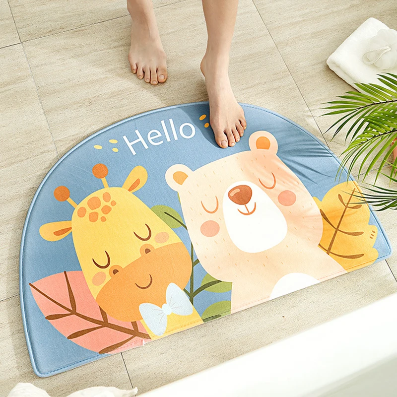 

Home Bath Mat Non-slip Cartoons Bathroom Carpet Soft Falier Rug Mat Kitchen Toilet Floor Decor