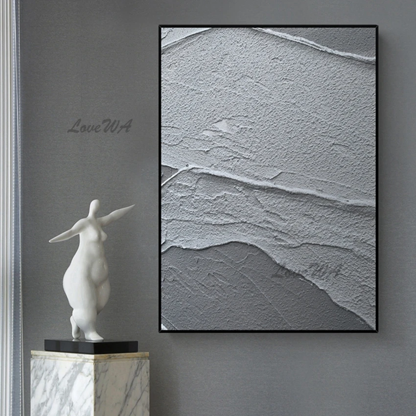 Темно серая декоративная абстрактная картина маслом Новое поступление ручная