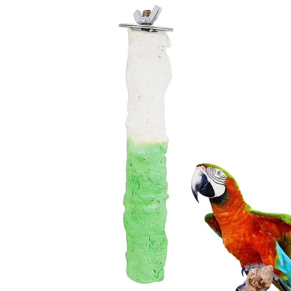 Parrot Standing Stick Bird Activity Toy Climbing Playing Stand Calcium Stone Bar (Random Color) | Дом и сад