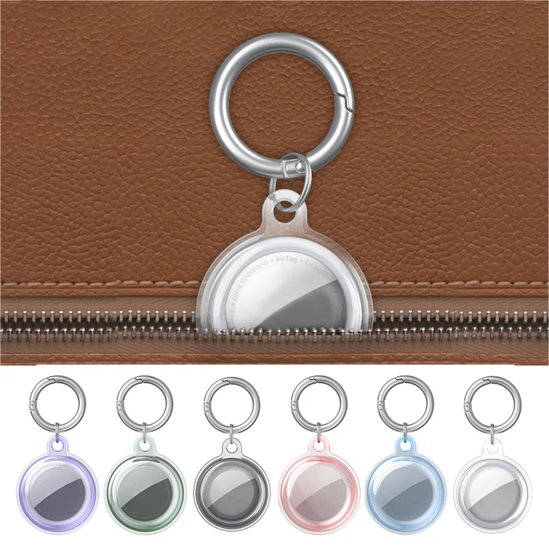 

6color Soft Silicone For Apple Airtags Locator Sports Soft Plastic Shell Protective Sleeve Metal Ring Buckle Smart Accessories