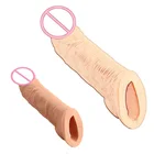 Реалистичный удлинитель пениса, многоразовая с презервативом Задержка эякуляции, интимные игрушки для мужчин, удлинитель пениса, увеличивающий мужской Т-образный рукав, Мужская игрушка