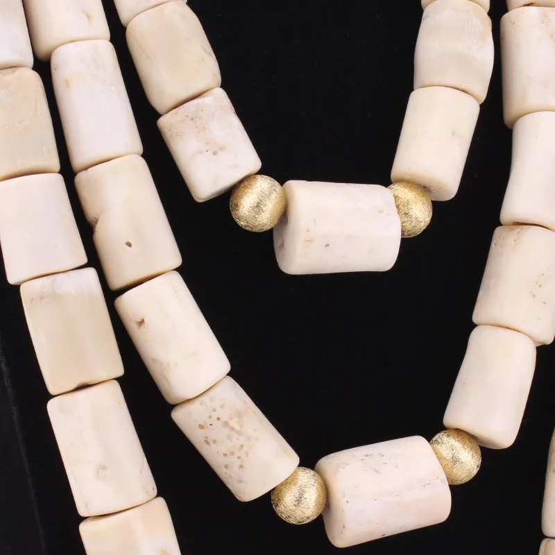 Дудо белого цвета в африканском стиле Коралловые бусы для свадьбы из натуральной