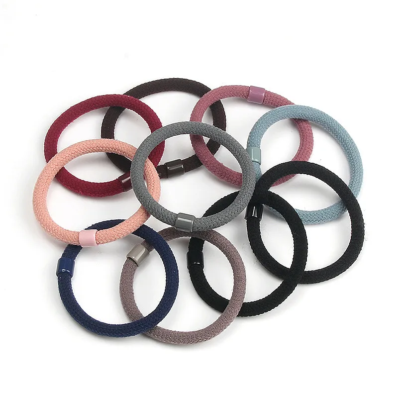 

New 9Pcs/Lot Women Solid Flocking High Elasticity Rubbre Band Hair Band Ponytail Holder Hair Ring Headband Hair Accessories Gift