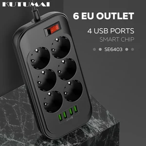 17w eu plug smart electrical socket 2m extension power strip 3 4a 6 outlet 4 usb fast charger adapter surge protect switch home free global shipping