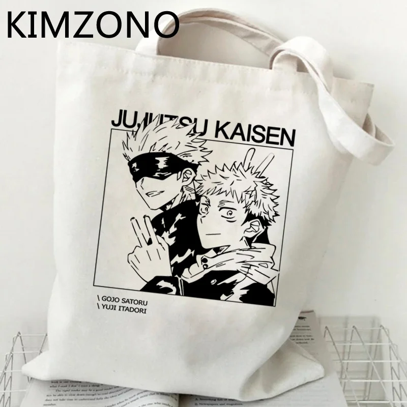 

Jujutsu Kaisen shopping bag grocery jute bag canvas reusable cotton bolsas de tela bag shoping bolsa compra sac cabas sac toile