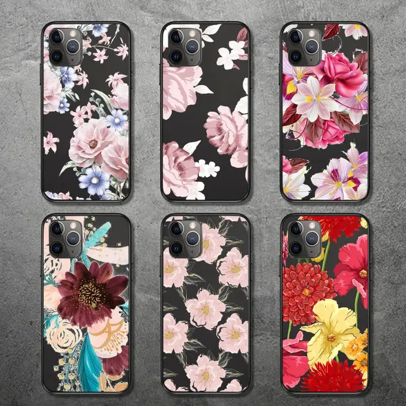 

Vintage Flower Rose Phone Case for iPhone 13 12 11 mini pro XS MAX 8 7 6 6S Plus X 5S SE 2020 XR