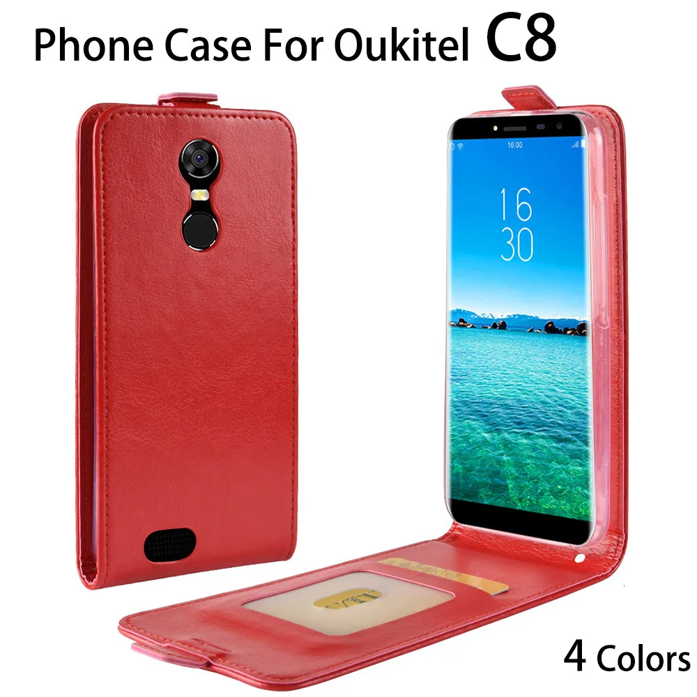 Oukitel C8 задняя крышка кожаный флип чехол для телефона деловые сумки кошелек