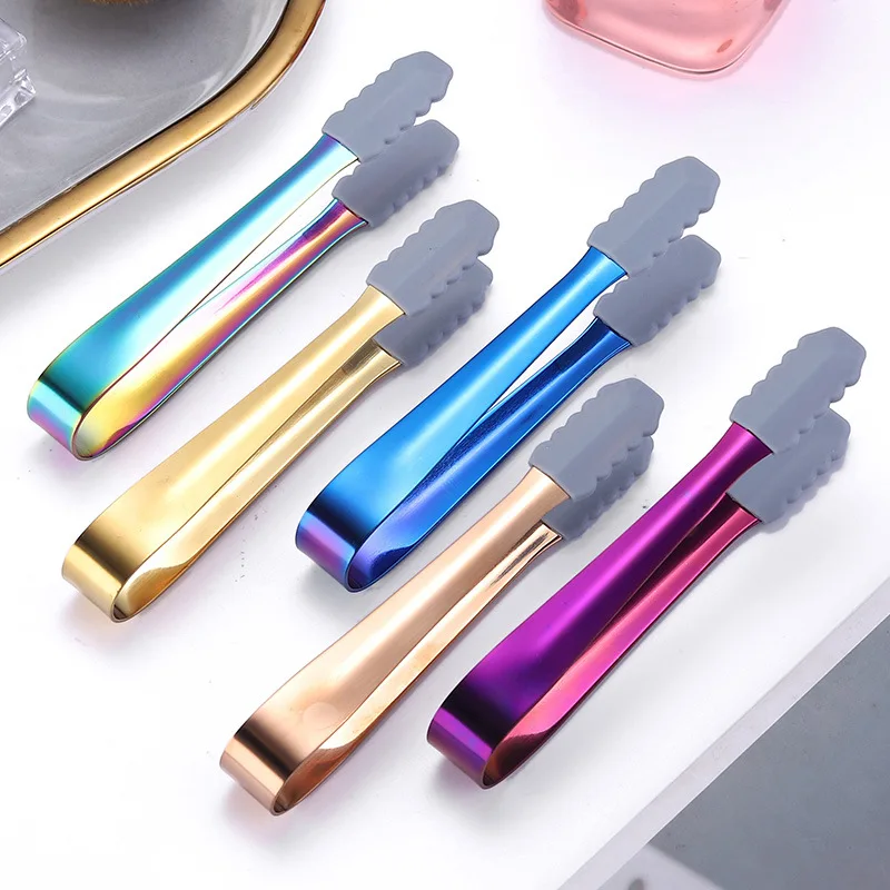

13cm Stainless Steel Ice Tong Cube Clips Bread Food Barbecue Mini Sugar Dessert Clamp House Kitchen Party Coffee Bar Utensils