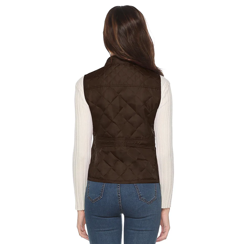 Женская однотонная зимняя куртка без рукавов плотный теплый жилет удобное