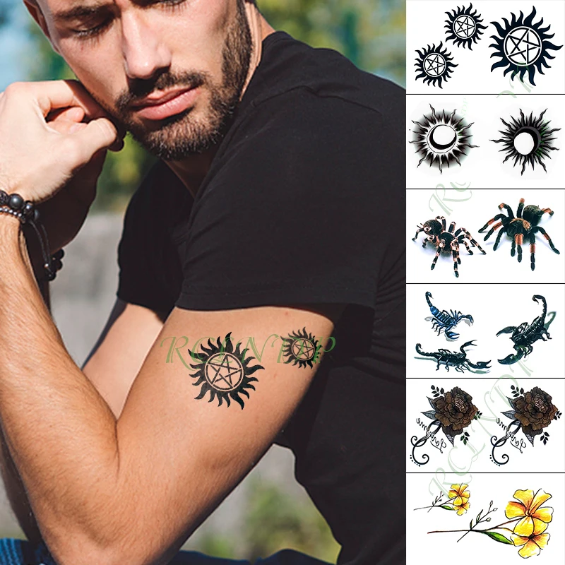 Waterproof Temporary Tattoo Sticker Eye of God deer Fake Tatto Hand Arm Foot Flash Tatoo for Kid Girl Men Women | Красота и здоровье
