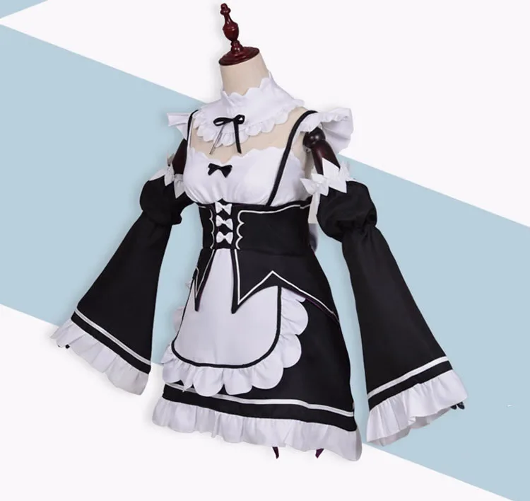 Аниме Re:zero Kara Hajimeru Isekai Seikatsu Life In a other World Ram Rem косплей костюм платье горничной парик