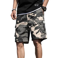 summer mens outdoor camouflage cargo shorts pocket cotton casual half pants mid waist drawstring loose shorts bib overalls 7xl