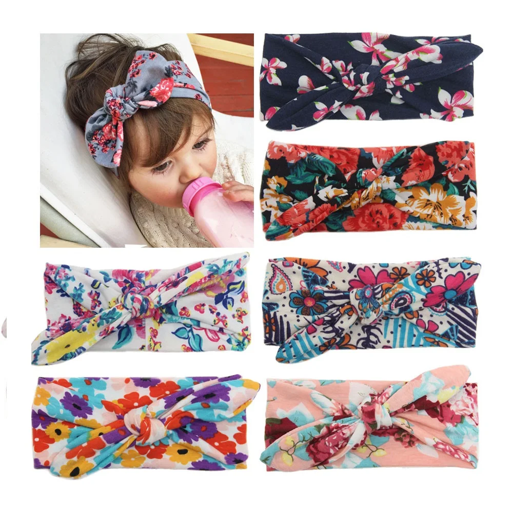 Детская повязка на голову с принтом хлопковая ткань для ребенка аксессуары волос