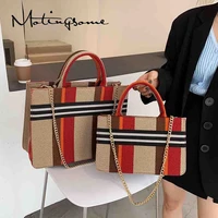 fashion women canvas tote bag knitting shoulder female handbags and purses luxury designer book tote for ladies shopper 2021 new