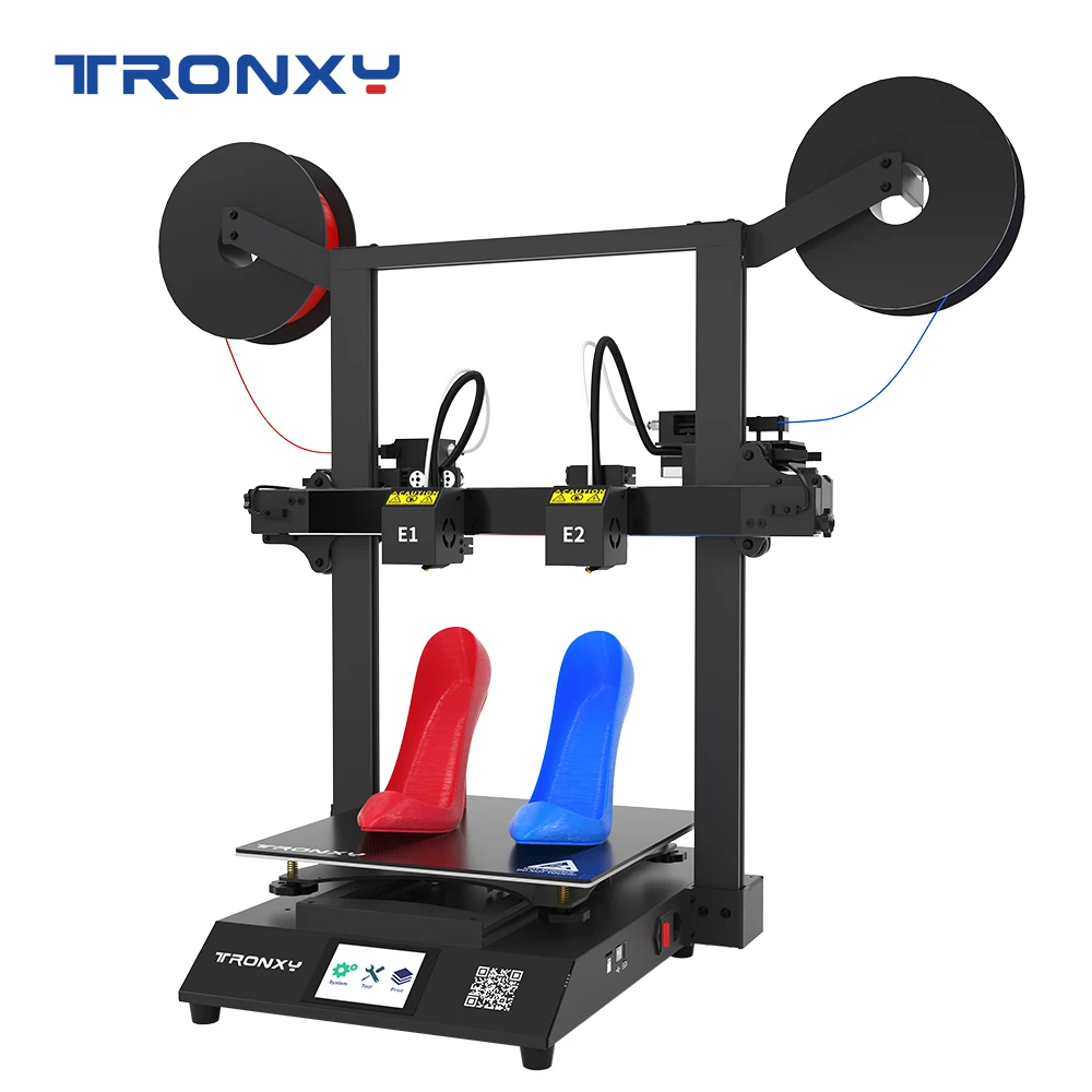 Tronxy GEMINI S IDEX 3D Printer Multicolor 2 color 2 Head Independent Dual Extruder Large FDM Mirror copy 3D Printing