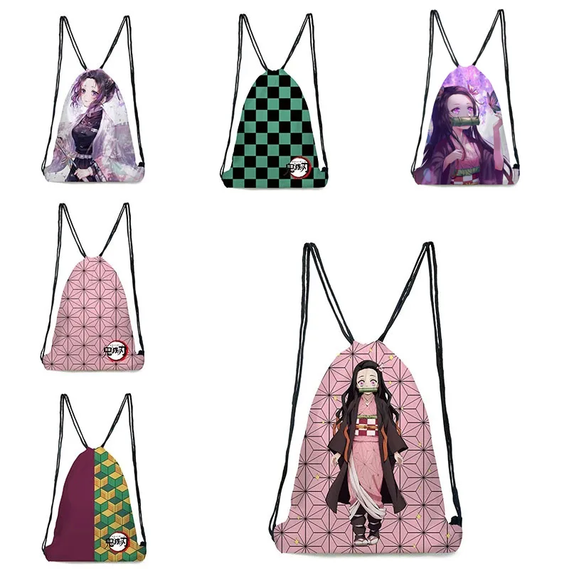 Рюкзак для косплея из аниме рассекающий демонов карманная сумка на шнурке камадо