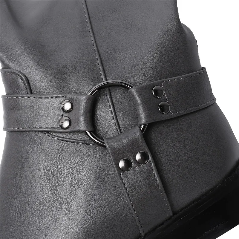 

ASUMER 2021 new knee high boots women round toe zip low heels ladies boots classic autumn winter Riding boots big size 34-43