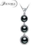 good quality 925 silver black necklace pendant womenwedding bridal natural freshwater pearl necklace anniversary gift