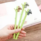 3 шт. милые гелевые чернильные ручки Koala Bear для письма черная чернильная ручка зеленые ветки роликовые шариковые ручки канцелярские принадлежности для офиса школы F719